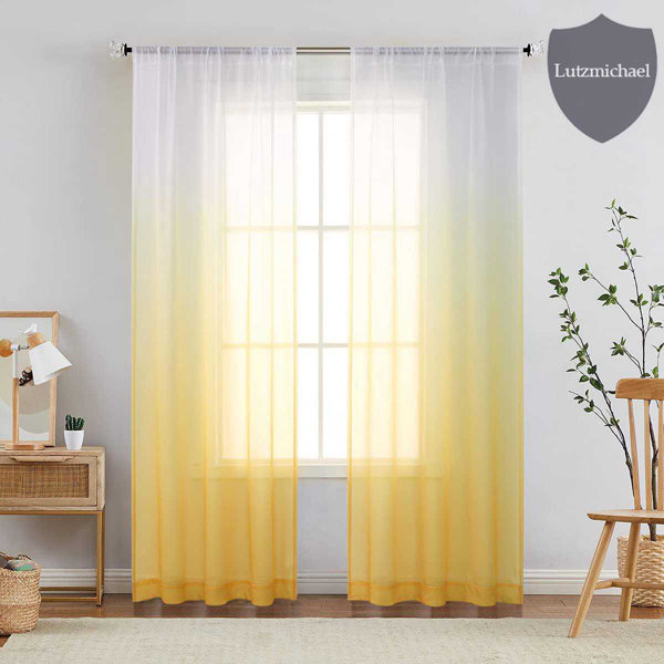 Homlpope Polyester Semi Sheer Curtain Pair Wayfair   Polyester Semi Sheer Curtain Pair 